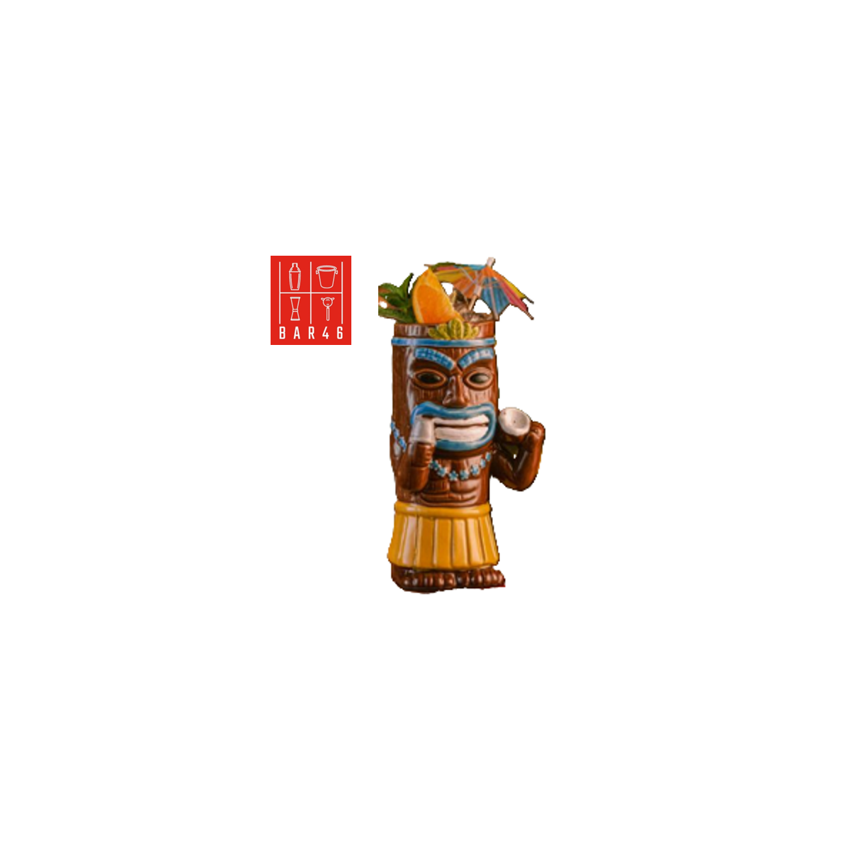 Mow Kari Ceramic Tiki Mug 450ml – Bar46 Brand | Tropical Cocktail Mug