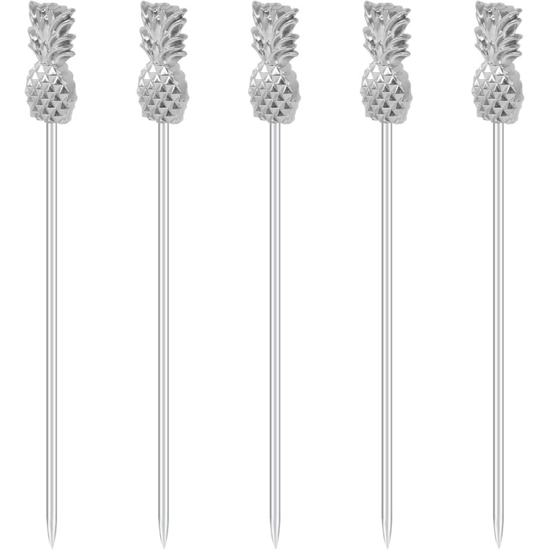 Stainless Steel Cocktail Pick with Pineapple Top | Bar46 Brand