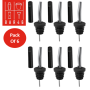 Pack of 6 Stainless Steel Liquor Pourers with Dust Caps – Bar46 Brand
