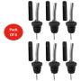 Pack of 6 Large Stainless Steel Liquor Pourers with Dust Caps – Bar46 Brand