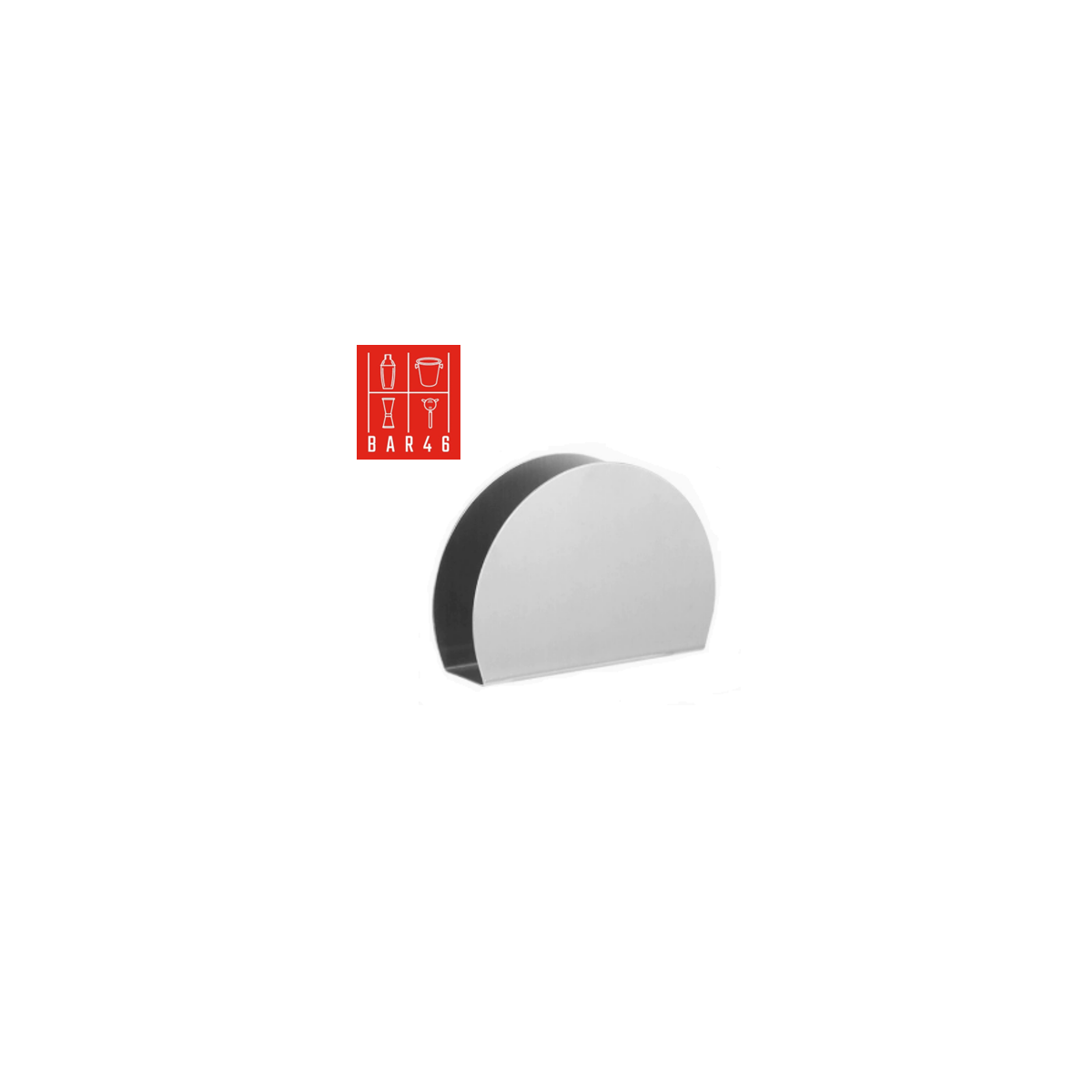 Stainless Steel Half Moon Napkin Holder – 12cm | Modern Tabletop Display
