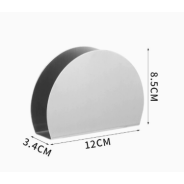 Stainless Steel Half Moon Napkin Holder – 12cm | Modern Tabletop Display
