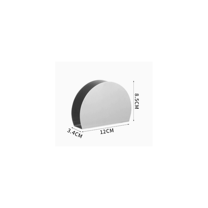 Stainless Steel Half Moon Napkin Holder – 12cm | Modern Tabletop Display