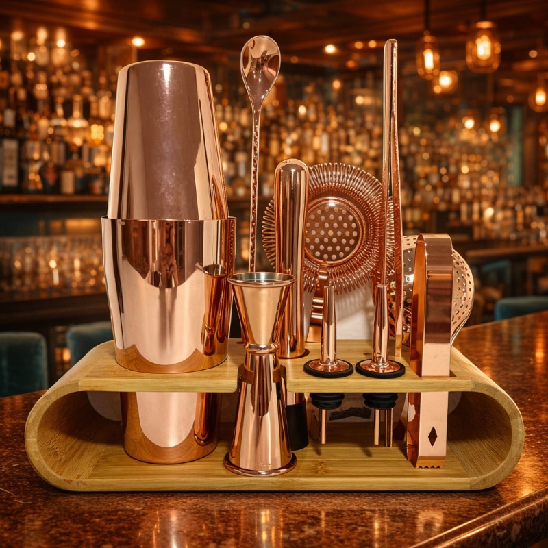 Set – Bar46 Brand Copper Plated Mixology Bartender 11 Pieces Set