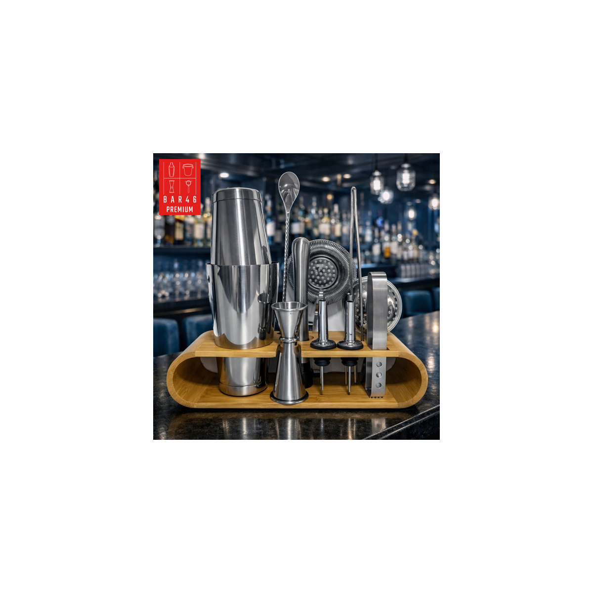 Set – Bar46 Brand Vendôme Premium Stainless Steel Mixology Bartender 11 Pieces Set