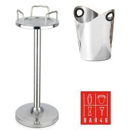 Set – Tulip Stand + Two Handle Ice Bucket (4.2 L, Stainless Steel)