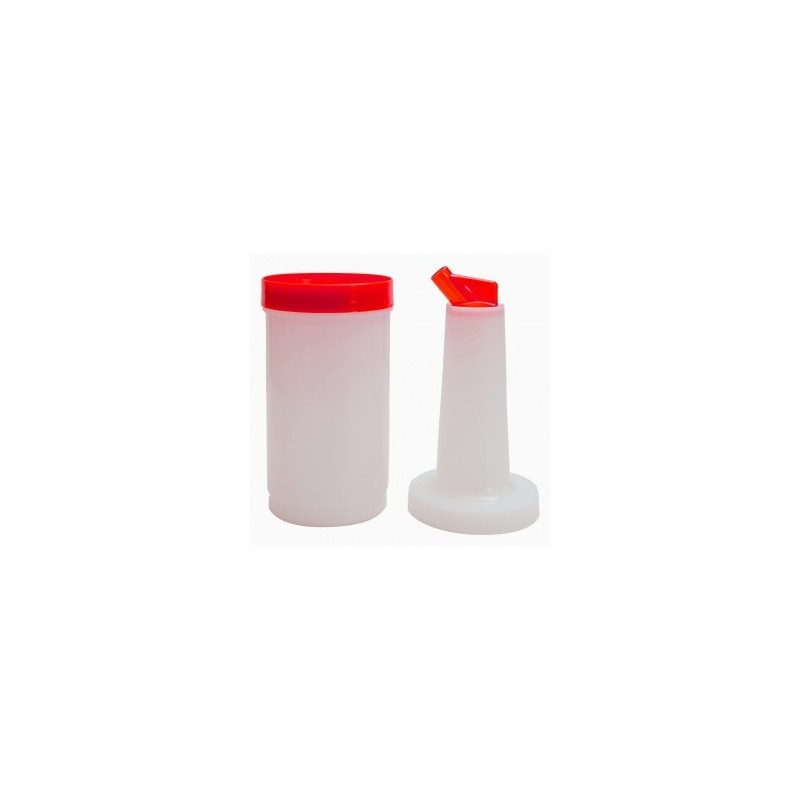 1 Qt Store 'N Pour Bottle – Red Spout & Cap | Bar46 Barware Brand