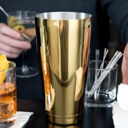 Gold Plated Boston Bar Shaker, (28oz/80cl)