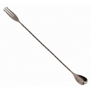 Manhattan, Gunmetal Black Plated Bar Spoon with Trident, (11"/30cm)