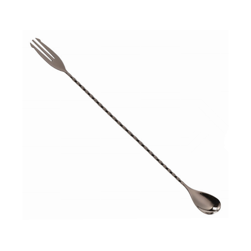Manhattan, Gunmetal Black Plated Bar Spoon with Trident, (11"/30cm)