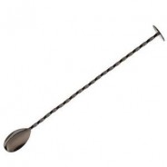 30cm Gunmetal Black Bar Spoon with Muddler | Bar46 Cocktail Tool